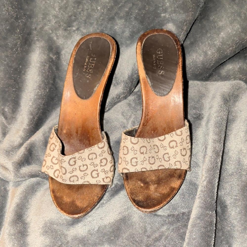 Guess Brown Patterned Women's Mules